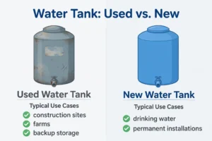 Used vs new water tank comparison diagram - second hand water tank UAE